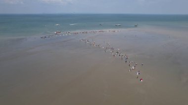 Kuala Selangor, Malezya Gökyüzü Aynası Kum Çubuğunun Hava Görüntüsü