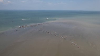 Kuala Selangor, Malezya Gökyüzü Aynası Kum Çubuğunun Hava Görüntüsü