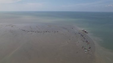 Kuala Selangor, Malezya Gökyüzü Aynası Kum Çubuğunun Hava Görüntüsü