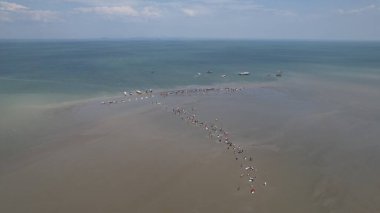 Kuala Selangor, Malezya Gökyüzü Aynası Kum Çubuğunun Hava Görüntüsü