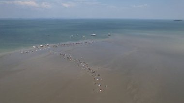 Kuala Selangor, Malezya Gökyüzü Aynası Kum Çubuğunun Hava Görüntüsü