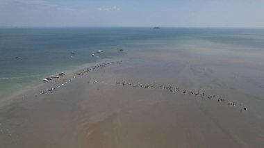 Kuala Selangor, Malezya Gökyüzü Aynası Kum Çubuğunun Hava Görüntüsü