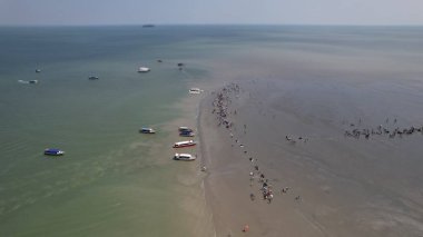 Kuala Selangor, Malezya Gökyüzü Aynası Kum Çubuğunun Hava Görüntüsü