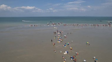 Kuala Selangor, Malezya Gökyüzü Aynası Kum Çubuğunun Hava Görüntüsü