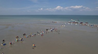 Kuala Selangor, Malezya Gökyüzü Aynası Kum Çubuğunun Hava Görüntüsü