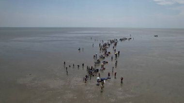 Kuala Selangor, Malezya Gökyüzü Aynası Kum Çubuğunun Hava Görüntüsü