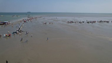 Kuala Selangor, Malezya Gökyüzü Aynası Kum Çubuğunun Hava Görüntüsü