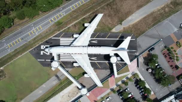 Melaka Malaysia February 2024 Aerial View Coach Airways Airplane — Stock Video