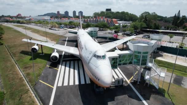 Melaka Malajsie Února 2024 Letecký Pohled Letadlo Coach Airways — Stock video