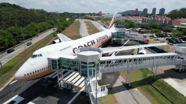Melaka Malezya Şubat 2024 Coach Airways Airplane Hava Görüntüsü — Stok video