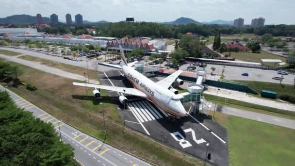 Melaka Malaysia February 2024 Aerial View Coach Airways Airplane — Stock Video