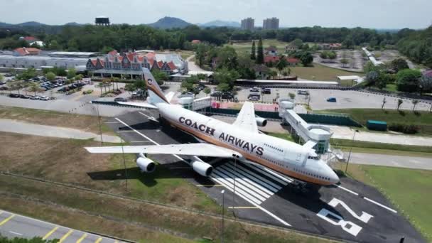 Melaka Malaisie Février 2024 Vue Aérienne Avion Coach Airways — Video