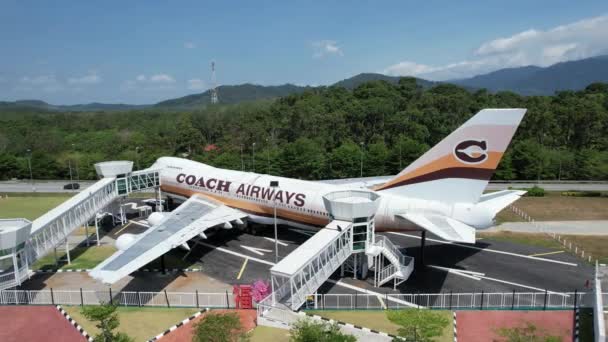 Melaka Malaysia Februari 2024 Flygfoto Coach Airways Flygplan — Stockvideo