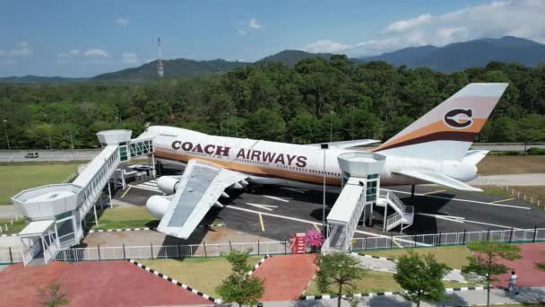 Melaka Malesia Febbraio 2024 Veduta Aerea Dell Aereo Coach Airways — Video Stock
