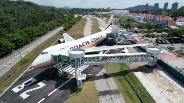 Melaka Malaysia Februari 2024 Pemandangan Udara Pesawat Coach Airways — Stok Video