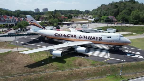 Melaka Malasia Febrero 2024 Vista Aérea Del Avión Coach Airways — Vídeos de Stock
