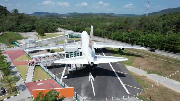 Melaka Malaysia Februar 2024 Luftaufnahme Des Flugzeugs Von Coach Airways — Stockvideo