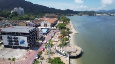 Kuching, Malezya - 9 Mayıs 2024: Galery, Emporium ve Saradise Ticaret Merkezlerinin Havadan Görünümü