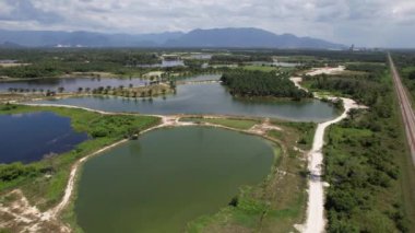Kuching, Malezya - 9 Mayıs 2024: Galery, Emporium ve Saradise Ticaret Merkezlerinin Havadan Görünümü