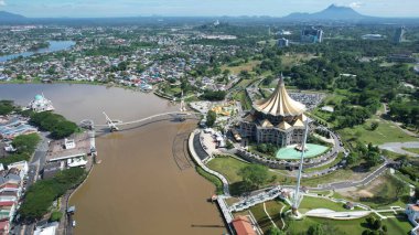 Kuching, Malezya - 25 Mayıs 2024: Malezya Kraliyet Savaş Gemilerinin Hava Görüntüsü