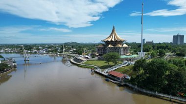 Kuching, Malaysia - May 9 2024: Aerial View of Galacity, Emporium and Saradise Commercial Centres clipart