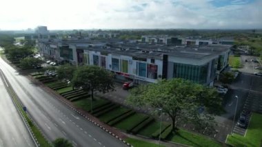 Kuching, Malezya - 9 Mayıs 2024: Galery, Emporium ve Saradise Ticaret Merkezlerinin Havadan Görünümü