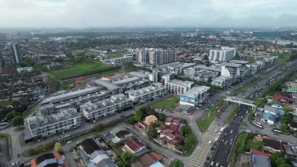 Kuching Malaysia May 2024 Aerial View Galacity Emporium Saradise Commercial — Stockvideo