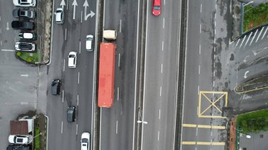 Kuching, Malezya - 9 Mayıs 2024: Galery, Emporium ve Saradise Ticaret Merkezlerinin Havadan Görünümü