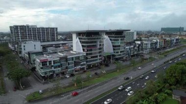 Kuching, Malezya - 9 Mayıs 2024: Galery, Emporium ve Saradise Ticaret Merkezlerinin Havadan Görünümü