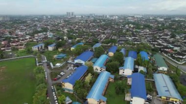 Kuching, Malezya - 9 Mayıs 2024: Galery, Emporium ve Saradise Ticaret Merkezlerinin Havadan Görünümü