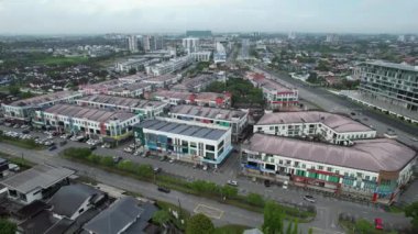 Kuching, Malezya - 9 Mayıs 2024: Galery, Emporium ve Saradise Ticaret Merkezlerinin Havadan Görünümü