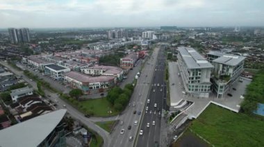 Kuching, Malezya - 9 Mayıs 2024: Galery, Emporium ve Saradise Ticaret Merkezlerinin Havadan Görünümü
