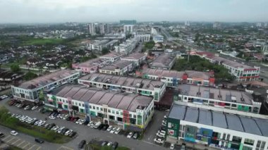 Kuching, Malezya - 9 Mayıs 2024: Galery, Emporium ve Saradise Ticaret Merkezlerinin Havadan Görünümü