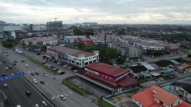 Kuching, Malezya - 9 Mayıs 2024: Galery, Emporium ve Saradise Ticaret Merkezlerinin Havadan Görünümü