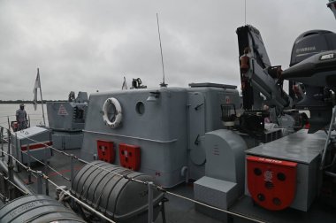 Kuching, Malezya - 25 Mayıs 2024: Malezya Kraliyet Savaş Gemilerinin Hava Görüntüsü