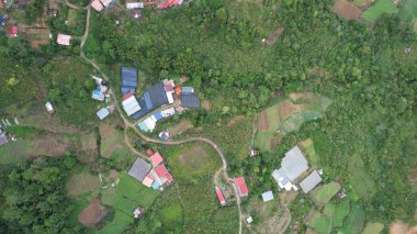 Kundasang, Malezya - 28 Mayıs 2024: Kundasang Kasabasının Hava Görüntüsü