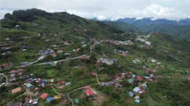 Kundasang, Malezya - 28 Mayıs 2024: Kundasang Kasabasının Hava Görüntüsü