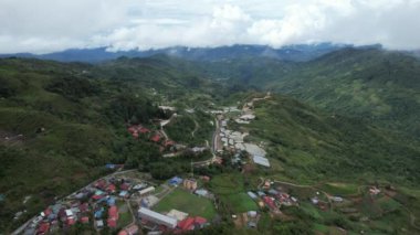 Kundasang, Malezya - 28 Mayıs 2024: Kundasang Kasabasının Hava Görüntüsü