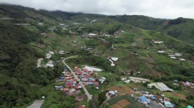 Kundasang, Malezya - 28 Mayıs 2024: Kundasang Kasabasının Hava Görüntüsü