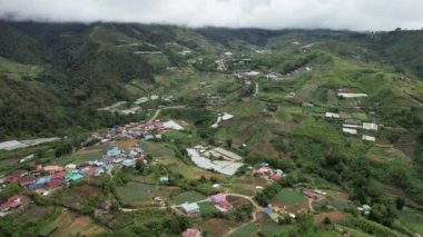 Kundasang, Malezya - 28 Mayıs 2024: Kundasang Kasabasının Hava Görüntüsü