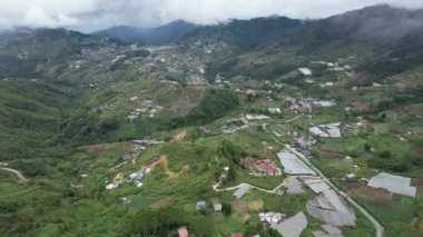 Kundasang, Malezya - 28 Mayıs 2024: Kundasang Kasabasının Hava Görüntüsü
