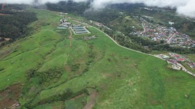 Kundasang, Malezya - 28 Mayıs 2024: Kundasang Kasabasının Hava Görüntüsü