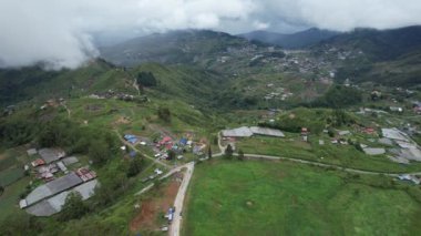 Kundasang, Malezya - 28 Mayıs 2024: Kundasang Kasabasının Hava Görüntüsü