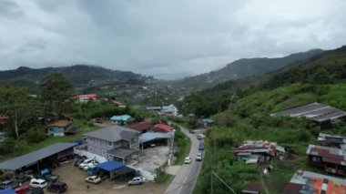 Kundasang, Malezya - 28 Mayıs 2024: Kundasang Kasabasının Hava Görüntüsü