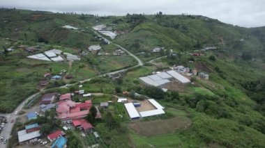 Kundasang, Malezya - 28 Mayıs 2024: Kundasang Kasabasının Hava Görüntüsü