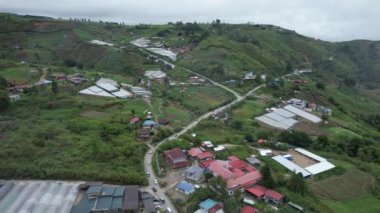 Kundasang, Malezya - 28 Mayıs 2024: Kundasang Kasabasının Hava Görüntüsü