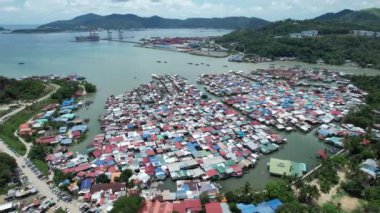 Gaya Adası 'ndaki Köylerin Sahnesi, Kota Kinabalu, Sabah Malezya