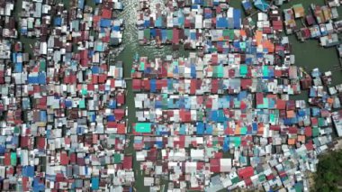 Gaya Adası 'ndaki Köylerin Sahnesi, Kota Kinabalu, Sabah Malezya