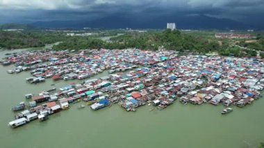 Gaya Adası 'ndaki Köylerin Sahnesi, Kota Kinabalu, Sabah Malezya