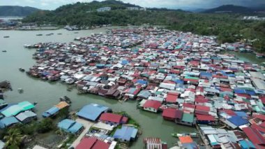 Gaya Adası 'ndaki Köylerin Sahnesi, Kota Kinabalu, Sabah Malezya